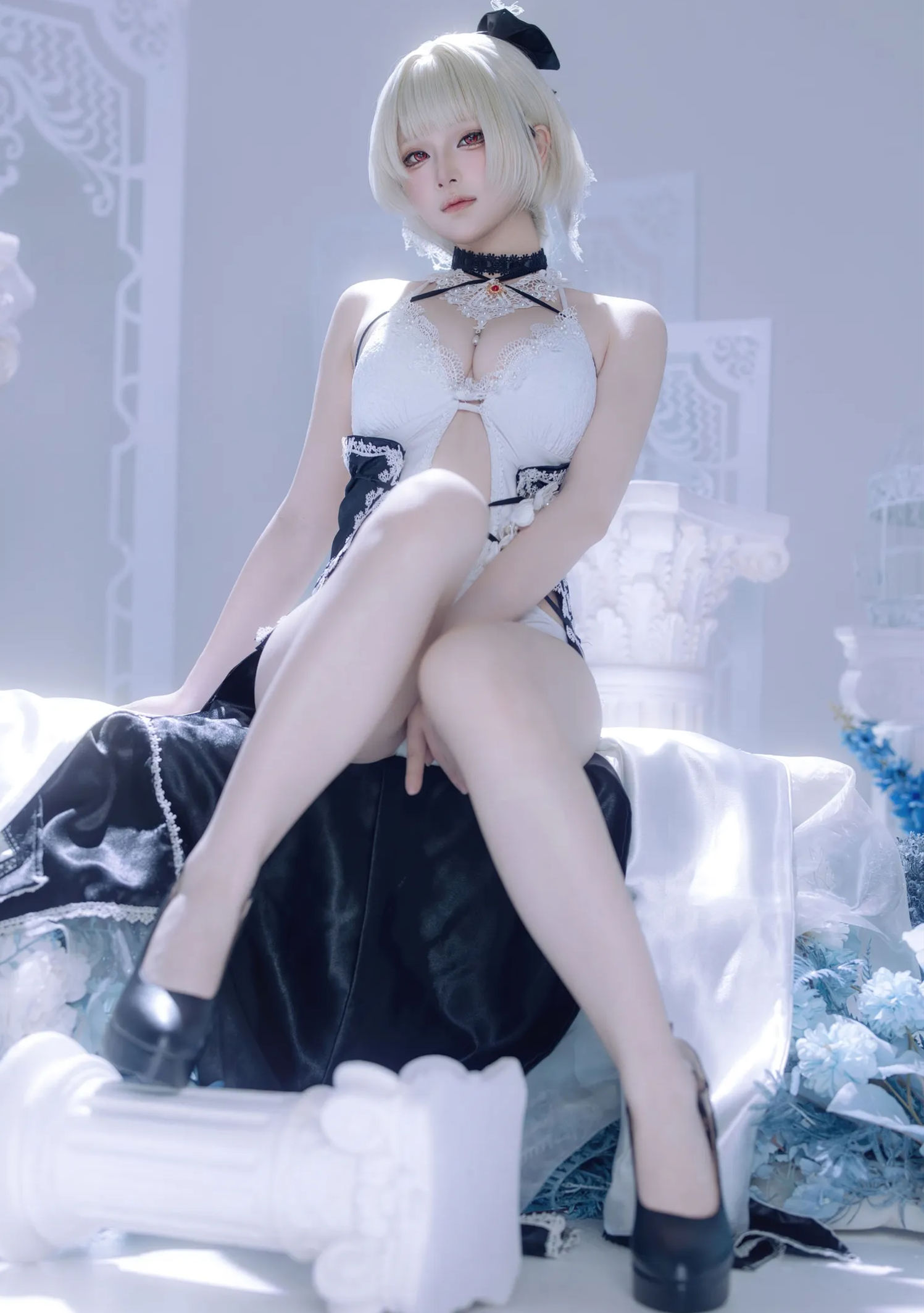 Gallery - 屿鱼：碧藍航線 可畏禮服 Cos，肉色絲襪黑高跟，這反差萌太殺啦！[63P]