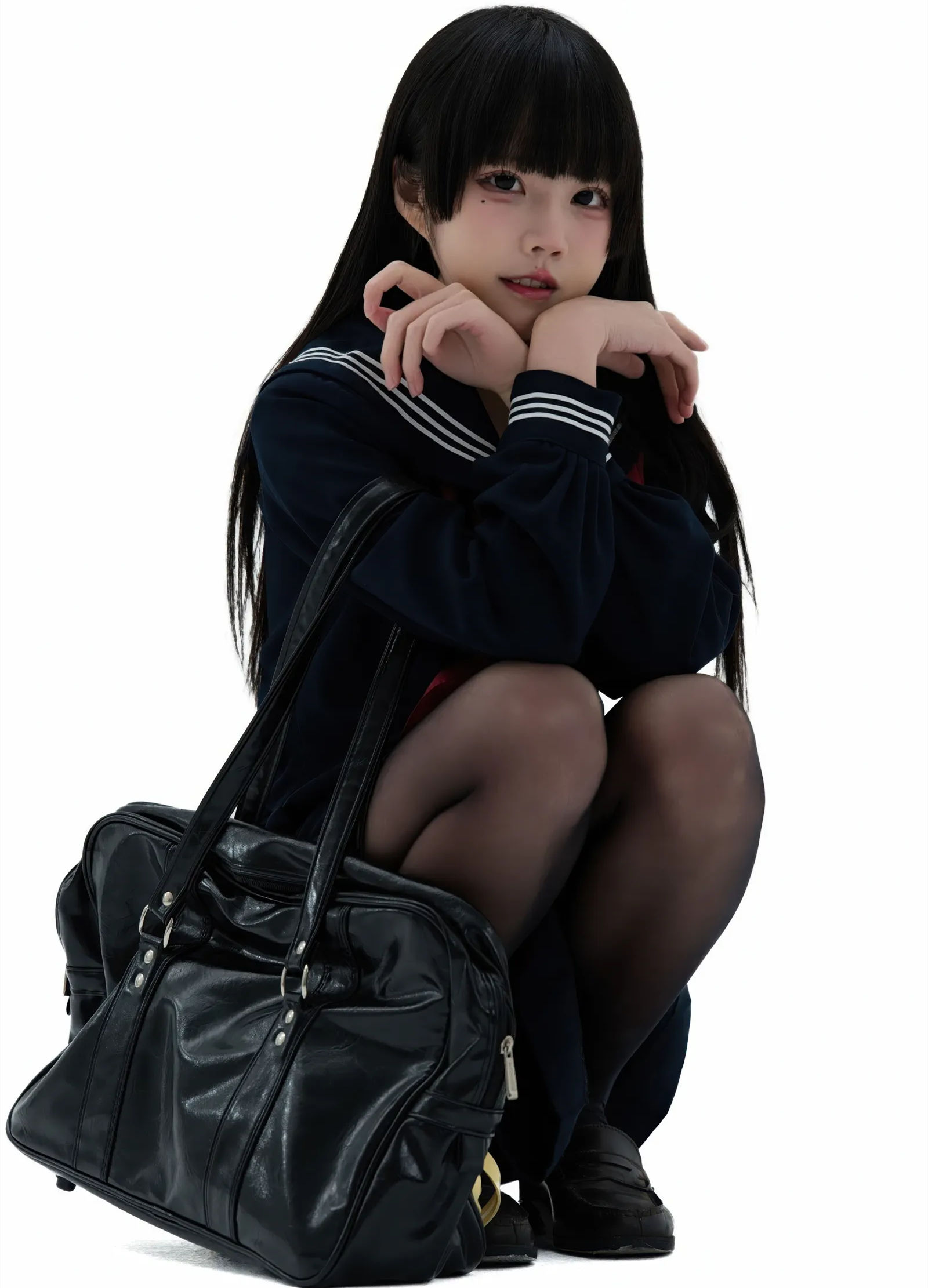 Gallery - 清水凪：學妹制服 Cos，黑絲襪長腿，這純欲學妹誰頂得住？[92P]